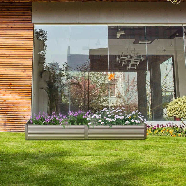 Modern Wave-Design Steel Raised Garden Bed for Outdoor Planting