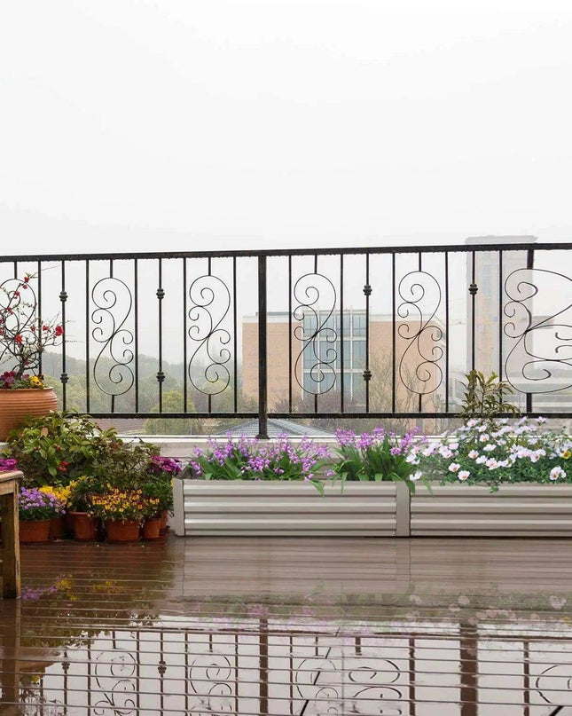 Modern Wave-Design Steel Raised Garden Bed for Outdoor Planting