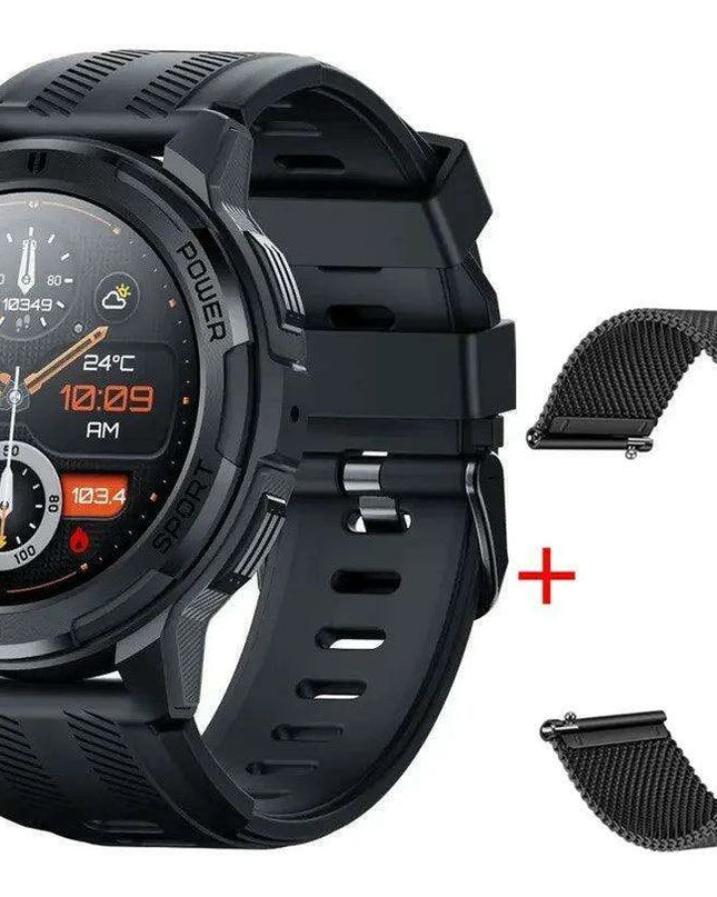 Men's Military-Grade Tactical Smartwatch - 1.43" AMOLED Touchscreen, Waterproof Design, Bluetooth Calling, 100+ Fitness Modes, Extended Battery Life