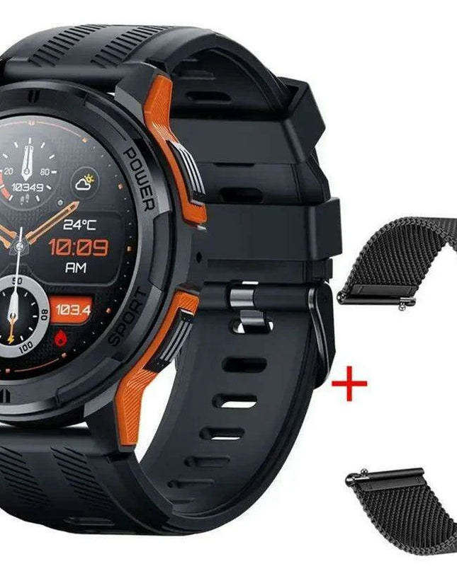 Men's Military-Grade Tactical Smartwatch - 1.43" AMOLED Touchscreen, Waterproof Design, Bluetooth Calling, 100+ Fitness Modes, Extended Battery Life