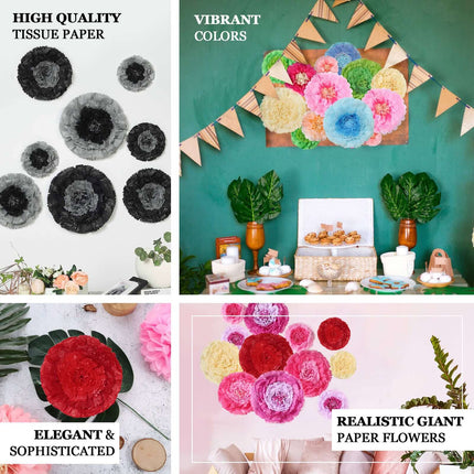 AliKopy Set of 6 Blush Pink Giant 3D Paper Flowers - Wall Decor, Vario