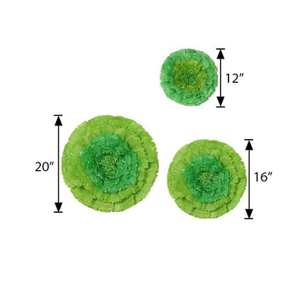 AliKopy Set of 6 Mint Green 3D Paper Flowers Wall Decor - 12"-20