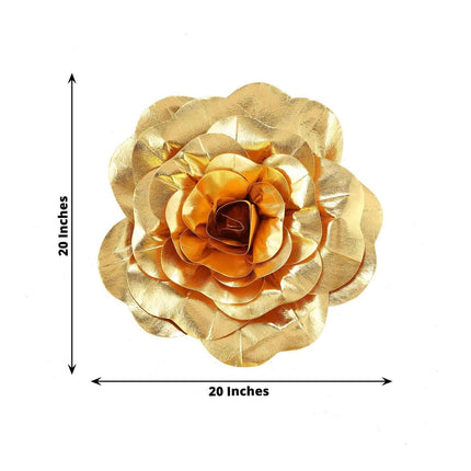 AliKopy 2 Pack 20" Large Metallic Gold Real Touch Foam Roses - DIY Cra