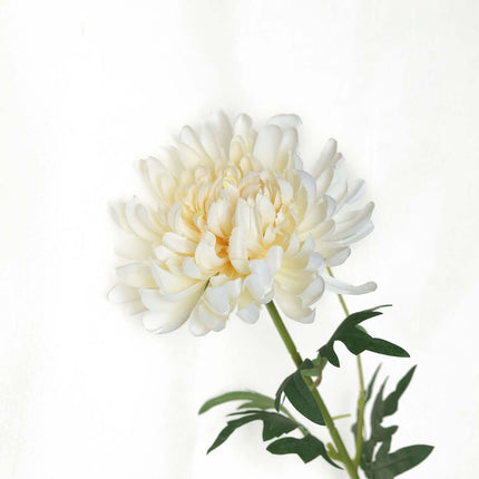 AliKopy 27" Ivory Artificial Silk Chrysanthemum Bouquet - Large Faux F