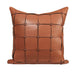 Pair of Elegant Moroccan Style Handcrafted Leather Cushion Covers