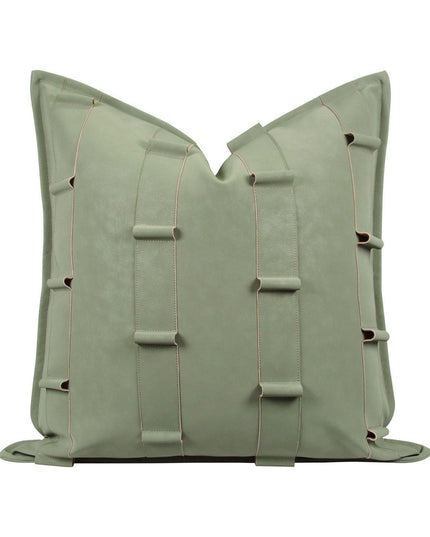 Elegant Moroccan Leather Cushion Cover Set - Artisan Crafted for Luxurious Decor