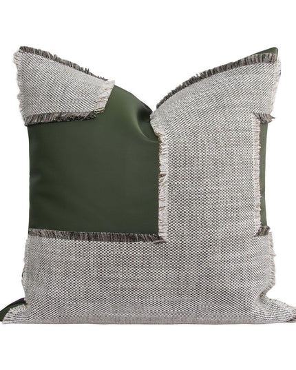 Elegant Moroccan Leather Cushion Cover Set - Artisan Crafted for Luxurious Decor