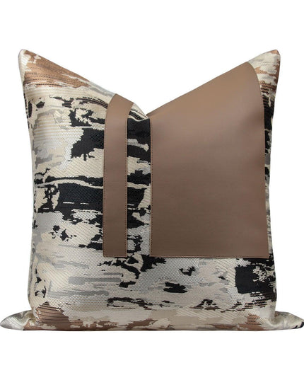 Elegant Moroccan Leather Cushion Cover Set - Artisan Crafted for Luxurious Decor