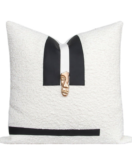 Elegant Moroccan Leather Cushion Cover Set - Artisan Crafted for Luxurious Decor