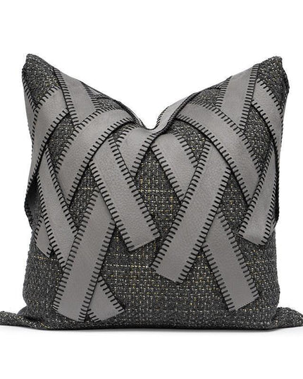 Elegant Moroccan Leather Cushion Cover Set - Artisan Crafted for Luxurious Decor