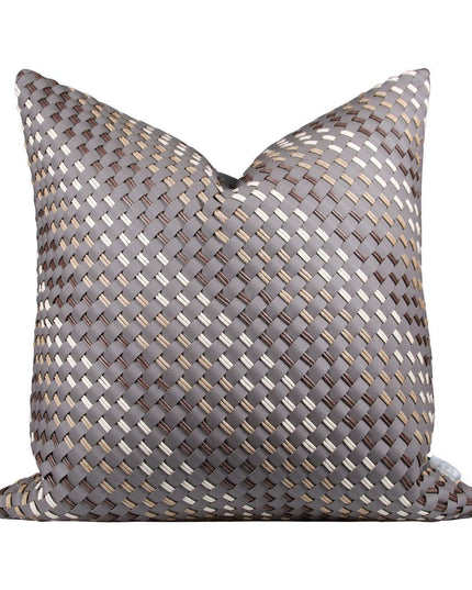 Elegant Moroccan Leather Cushion Cover Set - Artisan Crafted for Luxurious Decor