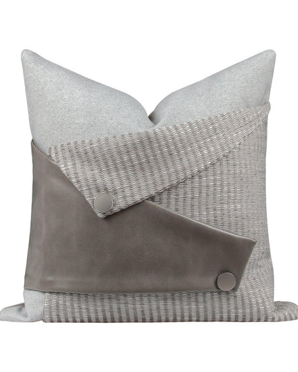 Elegant Moroccan Leather Cushion Cover Set - Artisan Crafted for Luxurious Decor