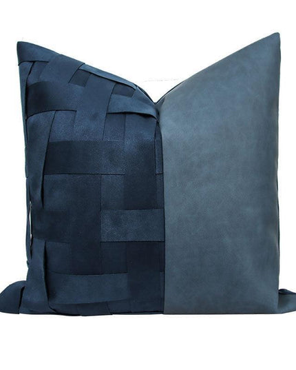 Elegant Moroccan Leather Cushion Cover Set - Artisan Crafted for Luxurious Decor