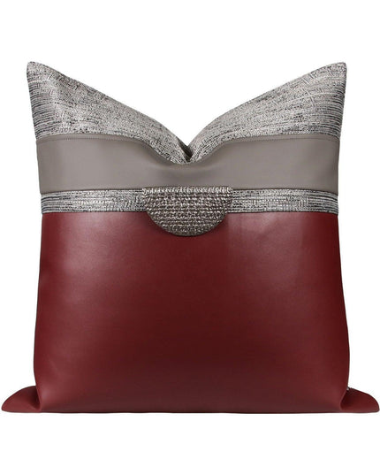 Elegant Moroccan Leather Cushion Cover Set - Artisan Crafted for Luxurious Decor