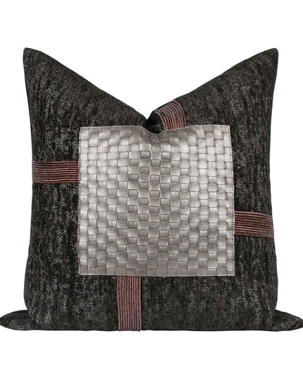 Elegant Moroccan Leather Cushion Cover Set - Artisan Crafted for Luxurious Decor