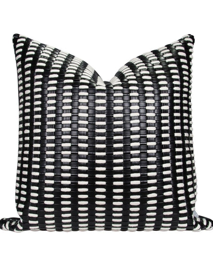 Elegant Moroccan Leather Cushion Cover Set - Artisan Crafted for Luxurious Decor