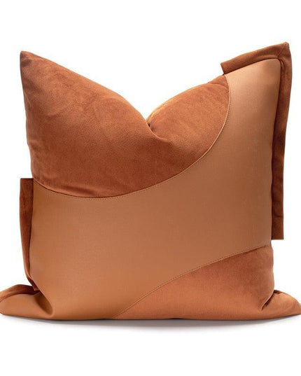 Elegant Moroccan Leather Cushion Cover Set - Artisan Crafted for Luxurious Decor