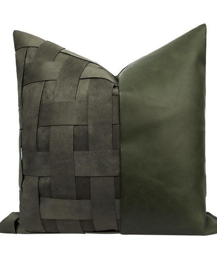 Elegant Moroccan Leather Cushion Cover Set - Artisan Crafted for Luxurious Decor