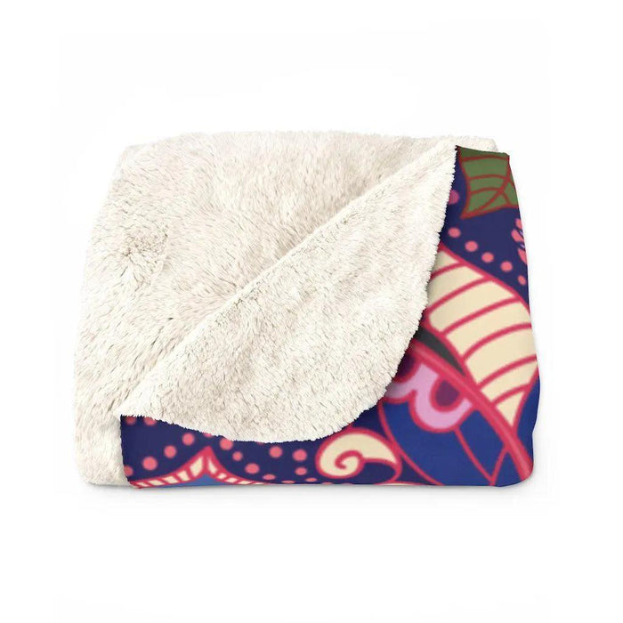 Paisley Print Sherpa Fleece Throw Blanket - Luxuriously Cozy