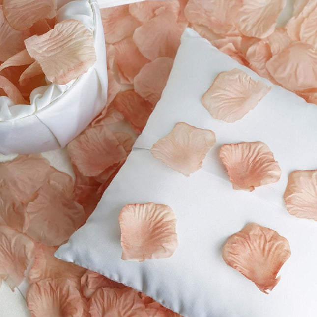 AliKopy 500-Pack Dusty Rose Silk Rose Petals - Round Design, Decorativ