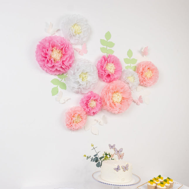 AliKopy 21-Piece Tissue Paper Flower Decor Kit - 3D Floral Design, But