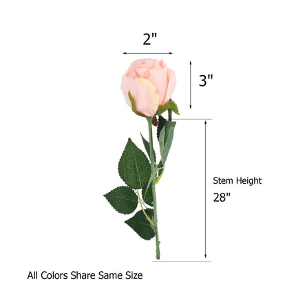 AliKopy 31" Red Long Stem Artificial Silk Roses - 24 Pcs, Realistic De