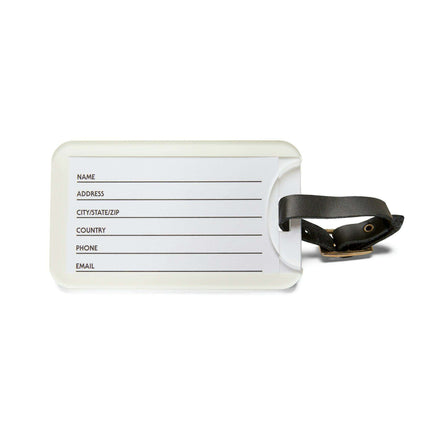 Personalized Peekaboo Acrylic Luggage Tag with Premium Leather Strap
