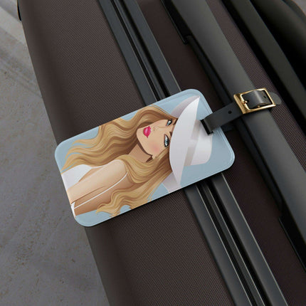 Personalized Peekaboo Acrylic Luggage Tag with Premium Leather Strap