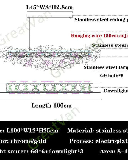 Luxurious Stainless Steel Pendant Light for Elegant Dining Settings