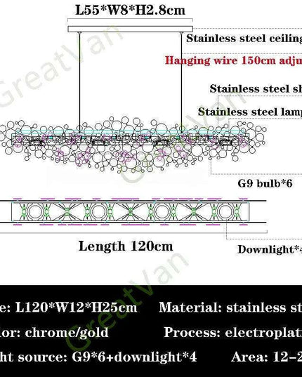 Luxurious Stainless Steel Pendant Light for Elegant Dining Settings