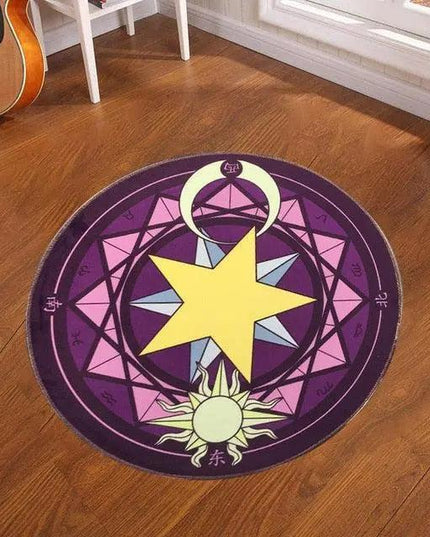 Mystical Pentacle Magic Circle Floor Mat