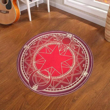 Mystical Pentacle Magic Circle Floor Mat