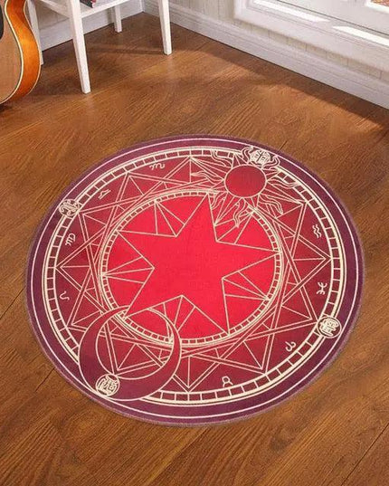 Mystical Pentacle Magic Circle Floor Mat