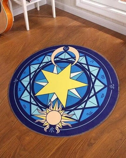 Mystical Pentacle Magic Circle Floor Mat