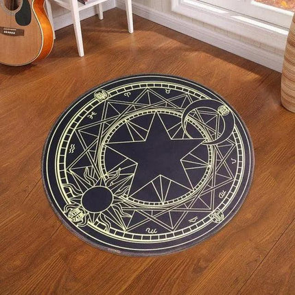 Mystical Pentacle Magic Circle Floor Mat