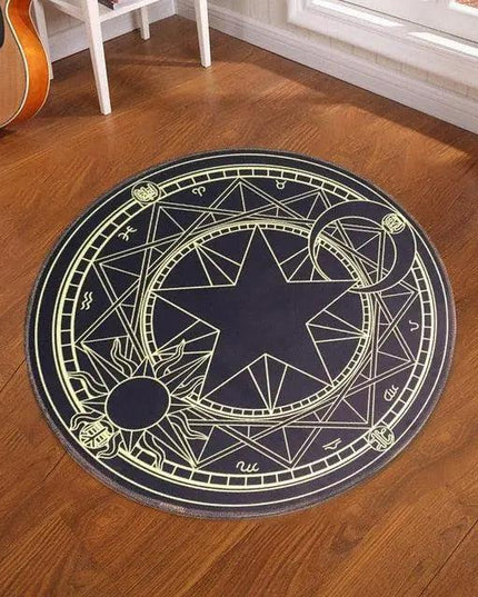 Mystical Pentacle Magic Circle Floor Mat