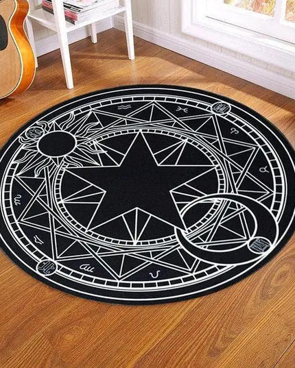 Mystical Pentacle Magic Circle Floor Mat