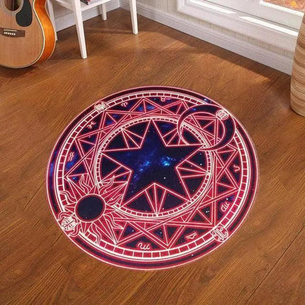 Mystical Pentacle Magic Circle Floor Mat