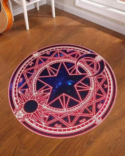 Mystical Pentacle Magic Circle Floor Mat
