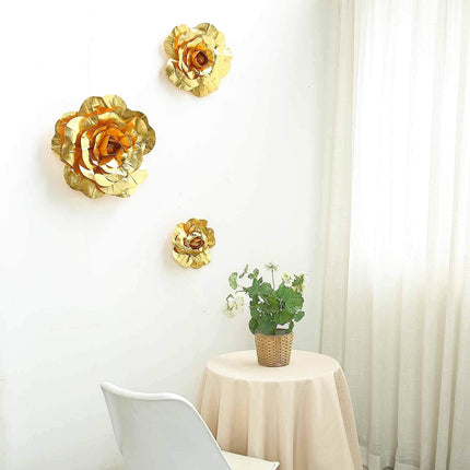 AliKopy 2 Pack 24" Large Metallic Gold Foam Roses - Real Touch & DIY C