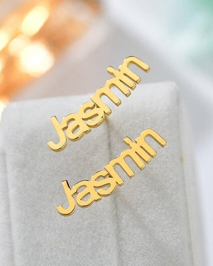 Custom Engraved Gold Stainless Steel Earrings - A Touch of Elegance and Individuality
