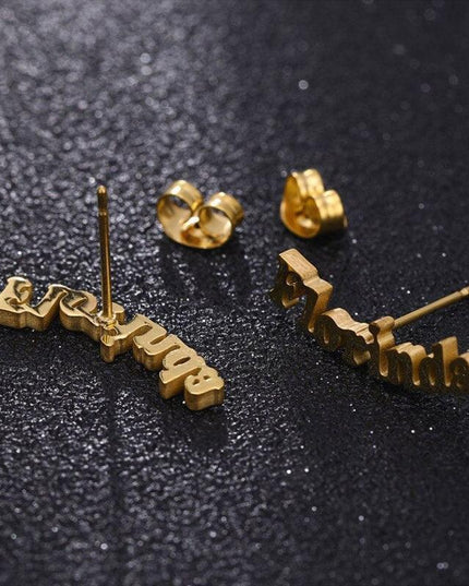 Custom Engraved Gold Stainless Steel Earrings - A Touch of Elegance and Individuality
