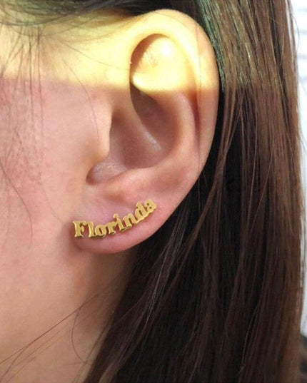 Custom Engraved Gold Stainless Steel Earrings - A Touch of Elegance and Individuality