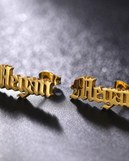 Custom Engraved Gold Stainless Steel Earrings - A Touch of Elegance and Individuality