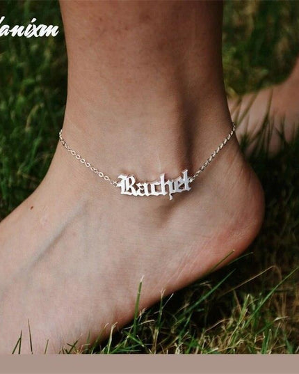 Personalized Gold-Plated Stainless Steel Anklets - Elegant Custom Name Jewelry