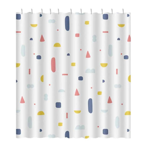 Eco-Chic Geometric Shower Curtain Set with Hassle-Free Hooks