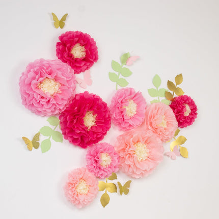 AliKopy Blush Pink Tissue Paper Flower Pom Poms Decor Kit - 21 Pieces,