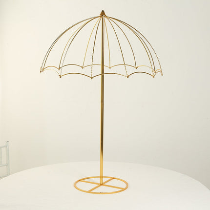 AliKopy Wedding Centerpiece Umbrella Design - Gold Metal Stand 42