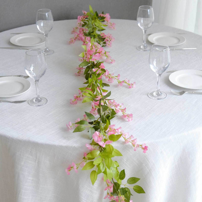 AliKopy 2 Pack 6ft Pink Silk Wisteria Garland - Ideal for Wedding Deco