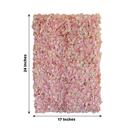 AliKopy 11 Sq Ft Pink Cream UV Protected Hydrangea Wall Mat - 4 Panels